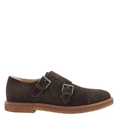Tod's Tods Men's Dark Brown Suede Lace-up Monkstrap Shoes