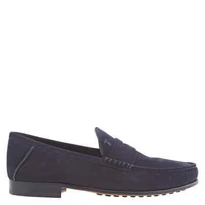 Pre-owned Tod's Tods Men's Dark Galaxy Suede Penny Loafers, Brand Size 5.5 ( Us Size 6.5 ) In Multicolor