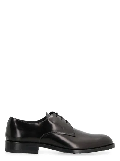 TOD'S MEN'S DERBY LEATHER LACE-UP SHOES