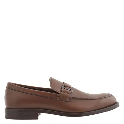 Tod's Tods Men's Doppia T Cuoio Leather Moccasins In Brown