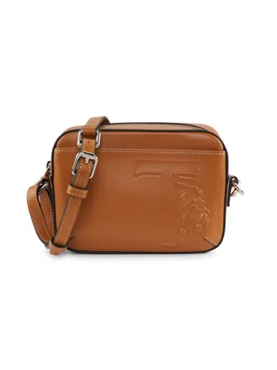 Tod's Men's Embossed Leather Shoulder Bag In Brown