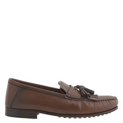 Tod's Tods Men's Fringe And Tassel Leather Loafers In Brown