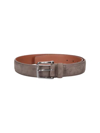 Tod's Tod`s Men's Full-grain Calf Leather Belt In Gray