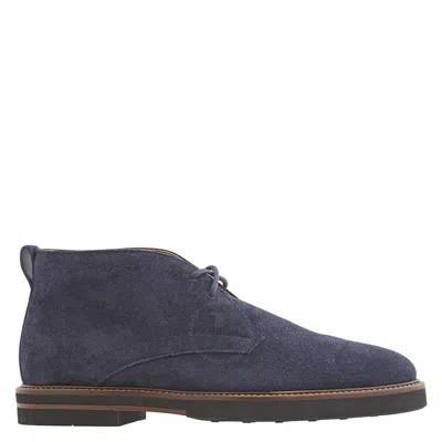 Tod's Tods Men's Galaxy Suede Lace-up Derby Boots In Blue