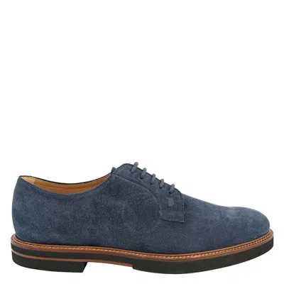 Tod's Tods Men's Galaxy Suede Lace-up Derby Shoes In Blue