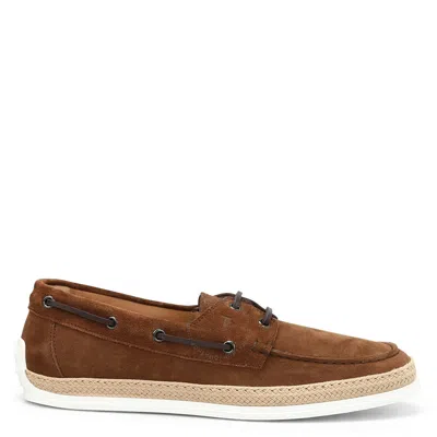 Tod's Tods Men's Gomma Braided Jute Suede Loafers In Brown