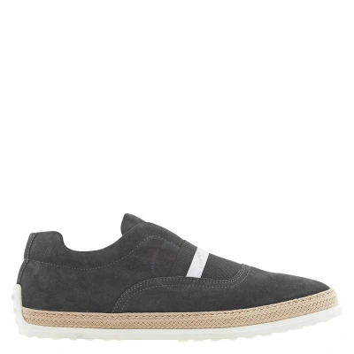 Tod's Tods Men's Gomma Rafia Suede Loafers In Hematite