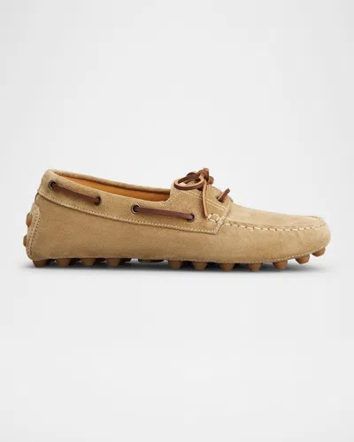 Tod's Men's Gommino Bubble Suede Boat Shoes