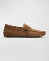Tod's Gommino 22l Walnut Suede Loafer In Medium Beige