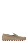 Tod's Luxurious Brown Rubber Suede Driver Loafers For Men In Nude & Neutrals