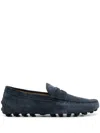 Tod's Leather Slippers With Pebbles Sole In Blue