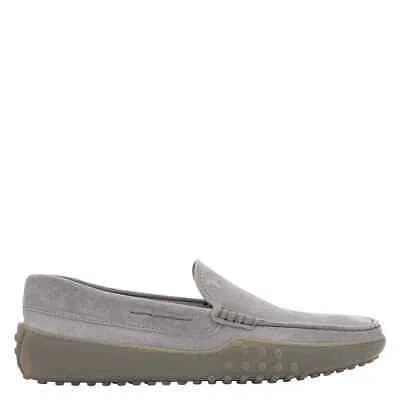 Pre-owned Tod's Tods Men's Grey Suede Gommino Loafers, Brand Size 5.5 ( Us Size 6.5 ) In Gray