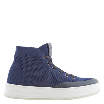 Tod's Tods Men's High Tech Fabric And Leather Hi-top Sneakers In Blue