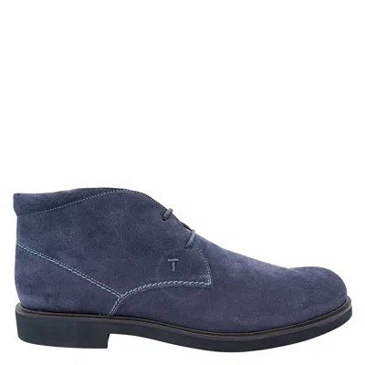 Tod's Tods Men's Indaco Light Calf Suede Ankle Boots In Blue