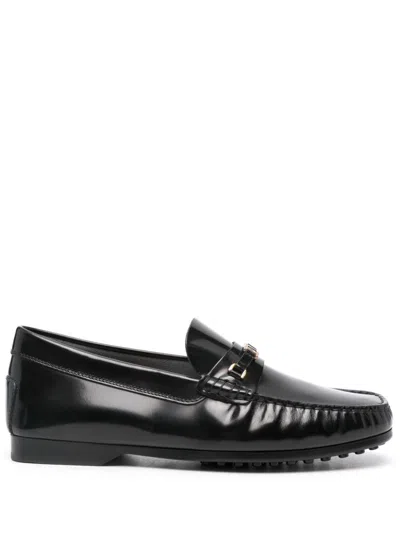 Tod's Gommino Leather Loafers In Black