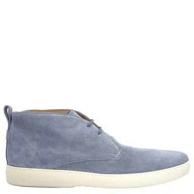 Tod's Tods Men's Light Blue Suede Uomo Gomma Ankle Boots