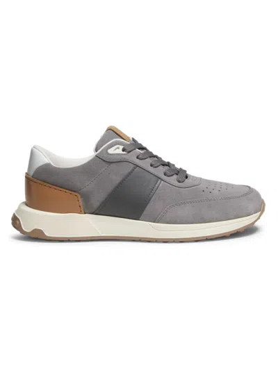 Tod's Men's Logo-embellished Leather Sneakers In Grey