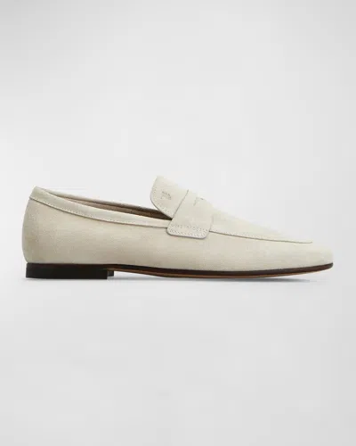 TOD'S MEN'S MOCASSINO CUOIO SUEDE PENNY LOAFERS