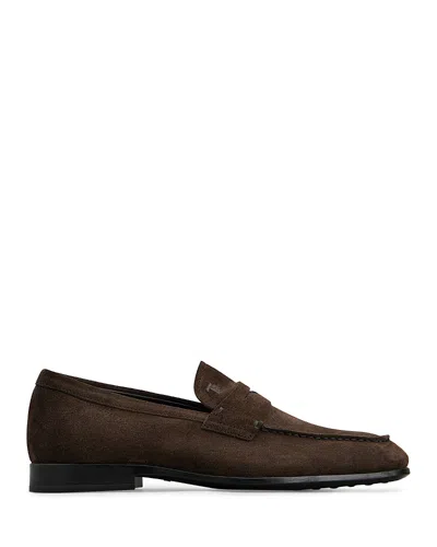 Tod's Men's Mocassino Loafers In Dark Brown