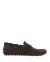 Tod's Men's Mocassino Nuovo Gommini Drivers In Dark Brown Suede