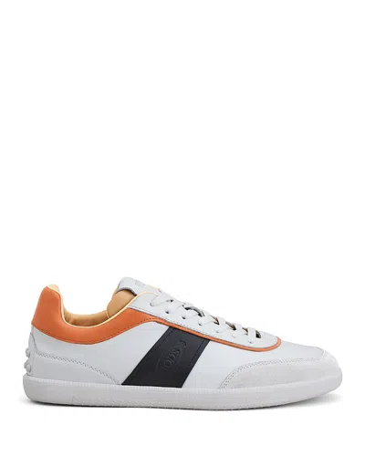 Tod's Tabs Leather Low-top Sneakers In White