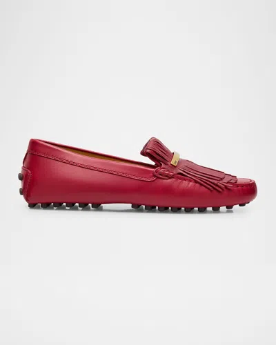 TOD'S MEN'S NAPA LEATHER FRINGE DRIVING SHOES