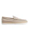 Tod's Men's Nuova Pantofola Gommini Driver Loafers In Dark Stone