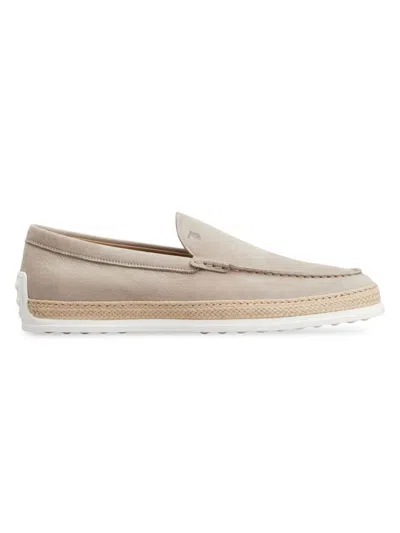 Tod's Men's Nuova Pantofola Gommini Driver Loafers In Dark Stone