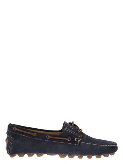 TOD'S MEN'S RUBBER BUBBLE SUEDE BOAT LOAFER