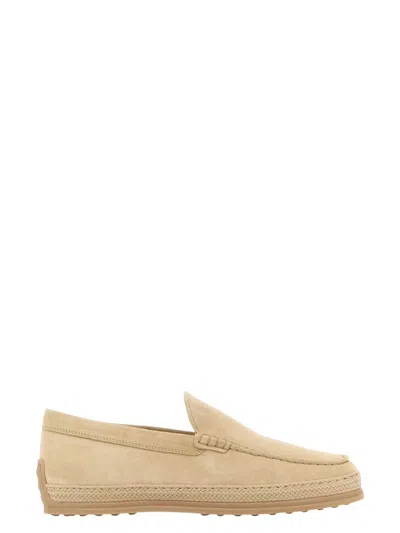 TOD'S MEN'S SAND SUEDE LOAFERS