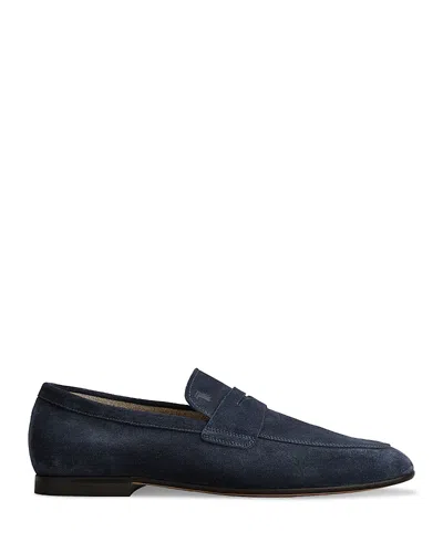 Tod's Men's Suede Penny Slip-on Shoes In Night