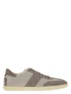 Tod's Men's Smooth Leather And Suede Tabs Sneakers In Grey