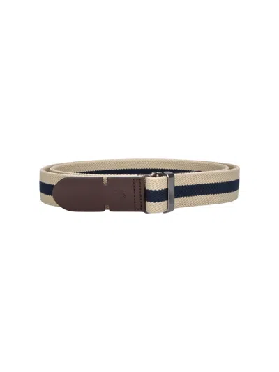 Tod's Tod`s Men's Stretch Cotton Belt With Calf Leather Trim In Gray