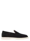 Tod's Suede Almond Toe Loafers In Blue