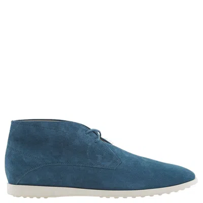 Tod's Tods Men's Suede Lace-up Chukka Boots In Blue