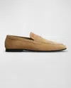 Tod's Men's Suede Penny Loafers In Light Beige