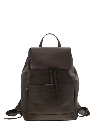 Tod's Men's T Timeless Medium Leather Backpack