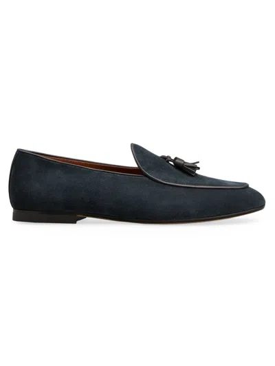 Tod's Men's Tassel Leather Loafers In Notte