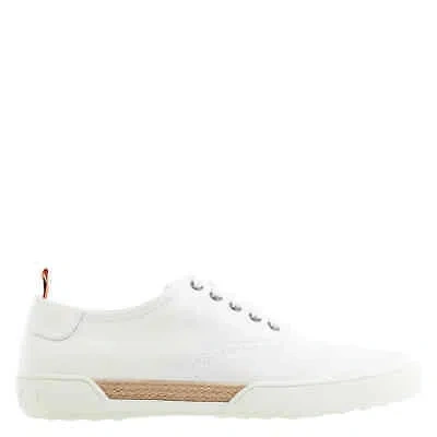 Pre-owned Tod's Tods Men's White Allacciato Gomma Leather Sneakers
