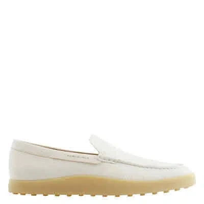 Pre-owned Tod's Tods Men's White Calf Leather Moccasins
