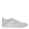 TOD'S TODS MEN'S WHITE FABRIC AND LEATHER LOW-TOP SNEAKERS