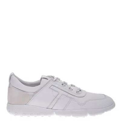 Tod's Tods Men's White Fabric And Leather Low-top Sneakers