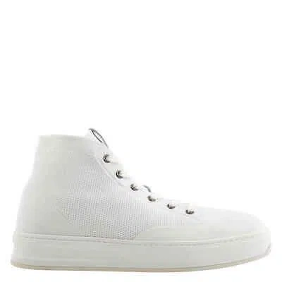 Pre-owned Tod's Tods Men's White Knit High-top Sneakers
