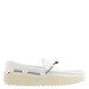 TOD'S TODS MEN'S WHITE LEATHER GOMMINO LOAFERS