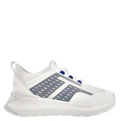 Pre-owned Tod's Tods Men's White Mesh-panelled Low-top Sneakers