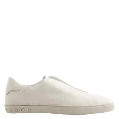 Pre-owned Tod's Tods Men's White Uomo Leather Slip-on Sneakers, Brand Size 13 ( Us Size 14 )