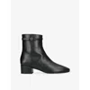 Tod's Mens Black Logo-embellished Leather Heeled Ankle Boots Eur 36 / 3 Uk In Black
