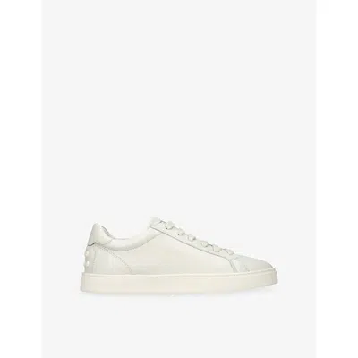 Tod's Mens Bone Allacciata Cassetta Leather Trainers Eur 42 / 8 Uk In White