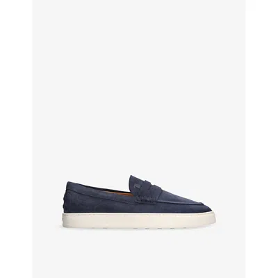 Tod's Mens Tods Mocassino Cassetta 04l Suede Loafers In Navy