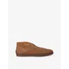 Tod's Mens Polacco Gomma Rafia Tv Suede Mid-top Loafers Brow In Brown